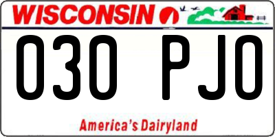WI license plate 030PJO