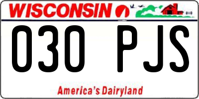 WI license plate 030PJS