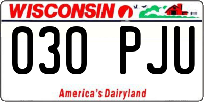 WI license plate 030PJU