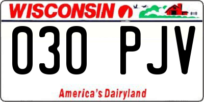WI license plate 030PJV