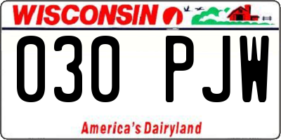 WI license plate 030PJW