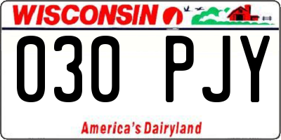 WI license plate 030PJY