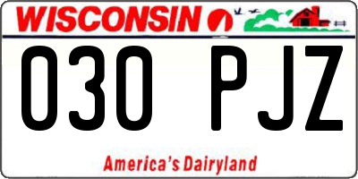 WI license plate 030PJZ