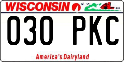 WI license plate 030PKC
