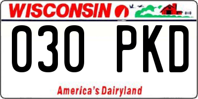 WI license plate 030PKD