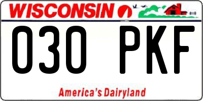 WI license plate 030PKF