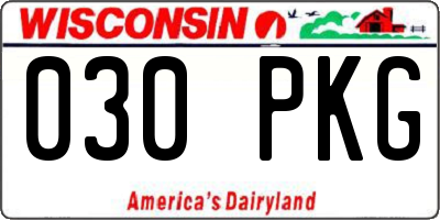 WI license plate 030PKG