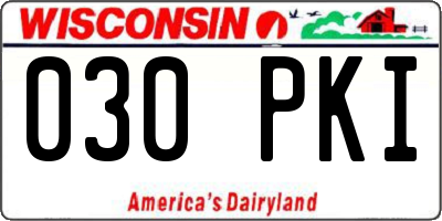 WI license plate 030PKI