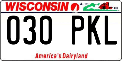 WI license plate 030PKL