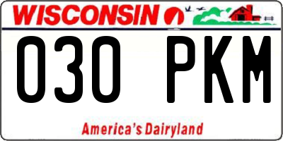 WI license plate 030PKM