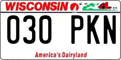 WI license plate 030PKN