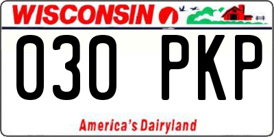 WI license plate 030PKP