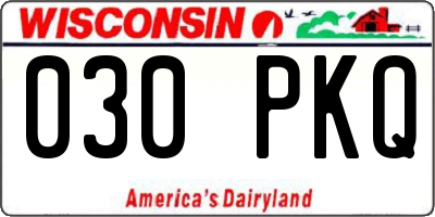 WI license plate 030PKQ