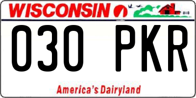 WI license plate 030PKR