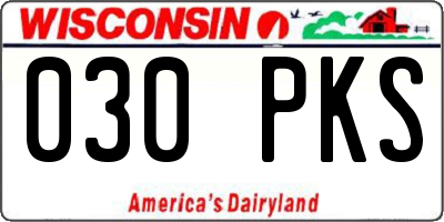 WI license plate 030PKS