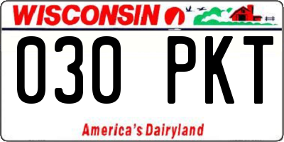 WI license plate 030PKT