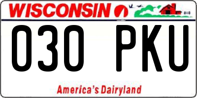 WI license plate 030PKU