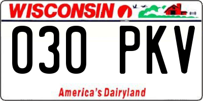 WI license plate 030PKV