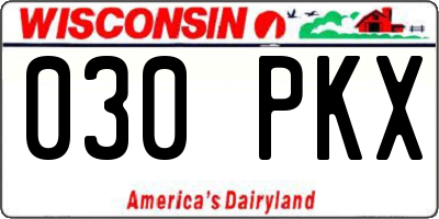 WI license plate 030PKX