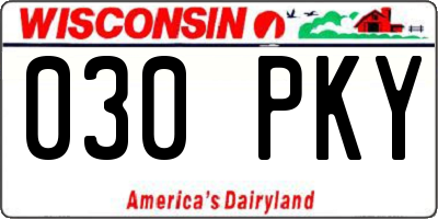 WI license plate 030PKY
