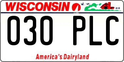 WI license plate 030PLC