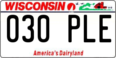 WI license plate 030PLE