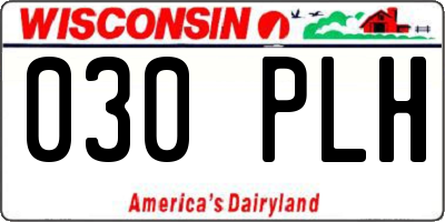 WI license plate 030PLH