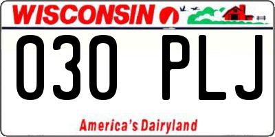 WI license plate 030PLJ