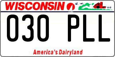 WI license plate 030PLL