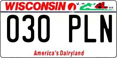 WI license plate 030PLN