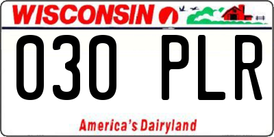 WI license plate 030PLR