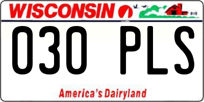 WI license plate 030PLS