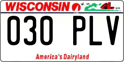 WI license plate 030PLV