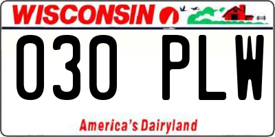 WI license plate 030PLW