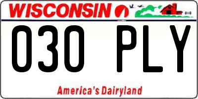 WI license plate 030PLY