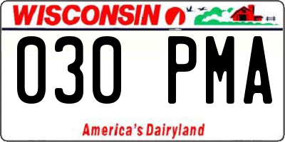 WI license plate 030PMA