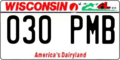 WI license plate 030PMB