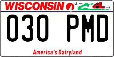WI license plate 030PMD