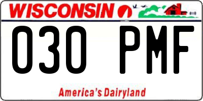 WI license plate 030PMF
