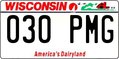 WI license plate 030PMG