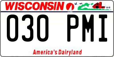 WI license plate 030PMI