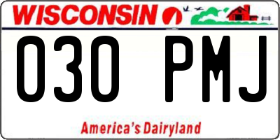 WI license plate 030PMJ