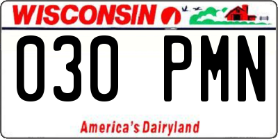 WI license plate 030PMN