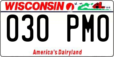 WI license plate 030PMO