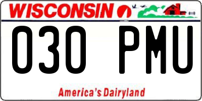 WI license plate 030PMU