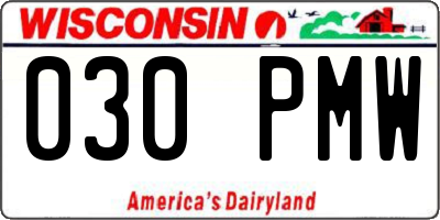 WI license plate 030PMW