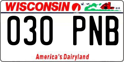 WI license plate 030PNB