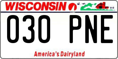 WI license plate 030PNE