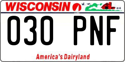 WI license plate 030PNF