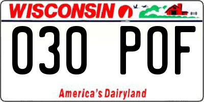 WI license plate 030POF